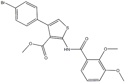 methyl 4-(4-bromophenyl)-2-[(2,3-dimethoxybenzoyl)amino]thiophene-3-carboxylate 구조식 이미지