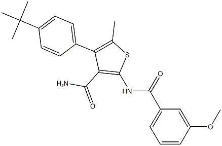 4-(4-tert-butylphenyl)-2-[(3-methoxybenzoyl)amino]-5-methylthiophene-3-carboxamide Structure