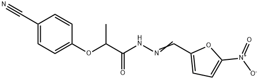 2-(4-cyanophenoxy)-N'-({5-nitro-2-furyl}methylene)propanohydrazide Structure