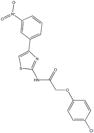 2-(4-chlorophenoxy)-N-(4-{3-nitrophenyl}-1,3-thiazol-2-yl)acetamide Structure