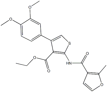 ethyl 4-(3,4-dimethoxyphenyl)-2-[(2-methyl-3-furoyl)amino]thiophene-3-carboxylate 구조식 이미지