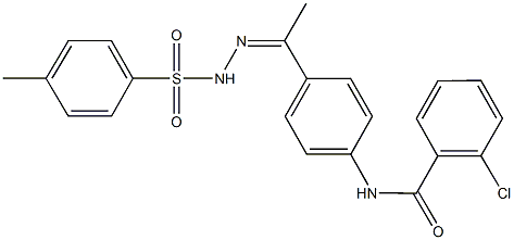 2-chloro-N-(4-{N-[(4-methylphenyl)sulfonyl]ethanehydrazonoyl}phenyl)benzamide Structure