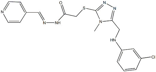 2-({5-[(3-chloroanilino)methyl]-4-methyl-4H-1,2,4-triazol-3-yl}sulfanyl)-N'-(4-pyridinylmethylene)acetohydrazide Structure