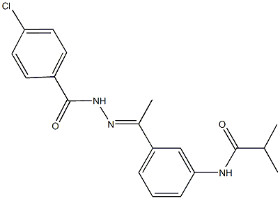 N-{3-[N-(4-chlorobenzoyl)ethanehydrazonoyl]phenyl}-2-methylpropanamide 구조식 이미지