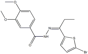 N'-[1-(5-bromo-2-thienyl)propylidene]-3,4-dimethoxybenzohydrazide 구조식 이미지