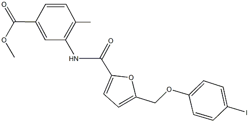 methyl 3-({5-[(4-iodophenoxy)methyl]-2-furoyl}amino)-4-methylbenzoate Structure