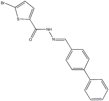 N'-([1,1'-biphenyl]-4-ylmethylene)-5-bromo-2-thiophenecarbohydrazide Structure