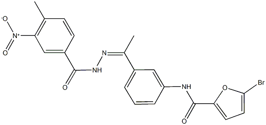 5-bromo-N-[3-(N-{3-nitro-4-methylbenzoyl}ethanehydrazonoyl)phenyl]-2-furamide Structure