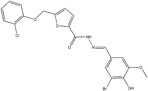 N'-(3-bromo-4-hydroxy-5-methoxybenzylidene)-5-[(2-chlorophenoxy)methyl]-2-furohydrazide Structure