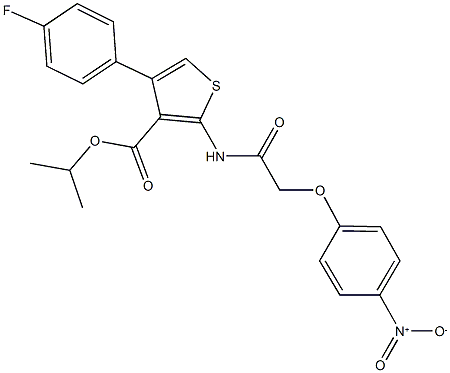 isopropyl 4-(4-fluorophenyl)-2-[({4-nitrophenoxy}acetyl)amino]thiophene-3-carboxylate 구조식 이미지