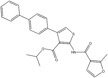 isopropyl 4-[1,1'-biphenyl]-4-yl-2-[(2-methyl-3-furoyl)amino]thiophene-3-carboxylate Structure