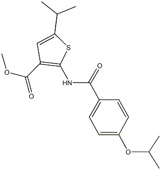 methyl 2-[(4-isopropoxybenzoyl)amino]-5-isopropyl-3-thiophenecarboxylate Structure