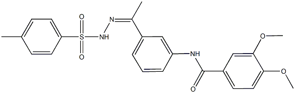 3,4-dimethoxy-N-(3-{N-[(4-methylphenyl)sulfonyl]ethanehydrazonoyl}phenyl)benzamide 구조식 이미지