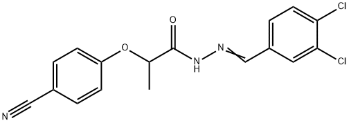 2-(4-cyanophenoxy)-N'-(3,4-dichlorobenzylidene)propanohydrazide Structure