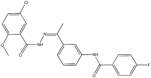 N-{3-[N-(5-chloro-2-methoxybenzoyl)ethanehydrazonoyl]phenyl}-4-fluorobenzamide 구조식 이미지