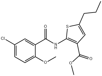 methyl 2-[(5-chloro-2-methoxybenzoyl)amino]-5-propylthiophene-3-carboxylate Structure