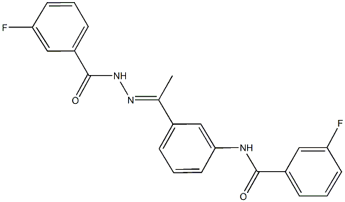 3-fluoro-N-{3-[N-(3-fluorobenzoyl)ethanehydrazonoyl]phenyl}benzamide 구조식 이미지