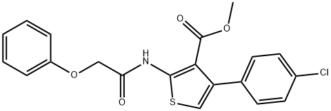 methyl 4-(4-chlorophenyl)-2-[(phenoxyacetyl)amino]thiophene-3-carboxylate 구조식 이미지