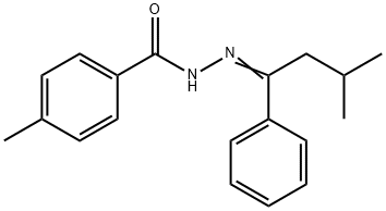 4-methyl-N'-(3-methyl-1-phenylbutylidene)benzohydrazide 구조식 이미지
