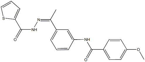 4-methoxy-N-{3-[N-(2-thienylcarbonyl)ethanehydrazonoyl]phenyl}benzamide 구조식 이미지