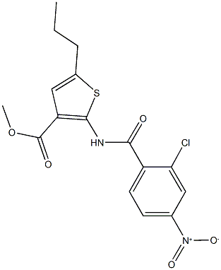 methyl 2-({2-chloro-4-nitrobenzoyl}amino)-5-propylthiophene-3-carboxylate Structure