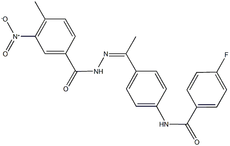 4-fluoro-N-[4-(N-{3-nitro-4-methylbenzoyl}ethanehydrazonoyl)phenyl]benzamide Structure