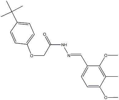 2-(4-tert-butylphenoxy)-N'-(2,4-dimethoxy-3-methylbenzylidene)acetohydrazide Structure