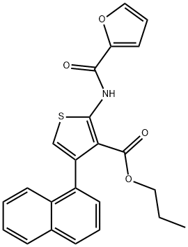 propyl 2-(2-furoylamino)-4-(1-naphthyl)-3-thiophenecarboxylate Structure