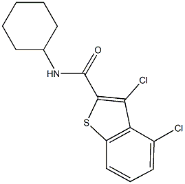 3,4-dichloro-N-cyclohexyl-1-benzothiophene-2-carboxamide 구조식 이미지