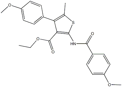 ethyl 2-[(4-methoxybenzoyl)amino]-4-(4-methoxyphenyl)-5-methyl-3-thiophenecarboxylate Structure