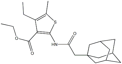 ethyl 2-[(1-adamantylacetyl)amino]-4-ethyl-5-methyl-3-thiophenecarboxylate Structure