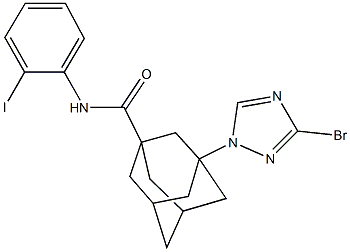 3-(3-bromo-1H-1,2,4-triazol-1-yl)-N-(2-iodophenyl)-1-adamantanecarboxamide 구조식 이미지