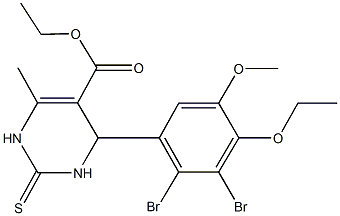 ethyl 4-(2,3-dibromo-4-ethoxy-5-methoxyphenyl)-6-methyl-2-thioxo-1,2,3,4-tetrahydro-5-pyrimidinecarboxylate 구조식 이미지