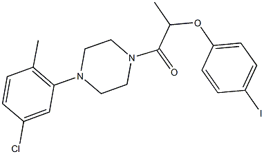 2-[4-(5-chloro-2-methylphenyl)-1-piperazinyl]-1-methyl-2-oxoethyl 4-iodophenyl ether Structure