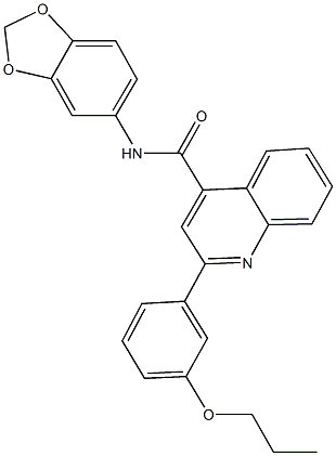 N-(1,3-benzodioxol-5-yl)-2-(3-propoxyphenyl)quinoline-4-carboxamide 구조식 이미지