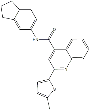 N-(2,3-dihydro-1H-inden-5-yl)-2-(5-methyl-2-thienyl)-4-quinolinecarboxamide 구조식 이미지