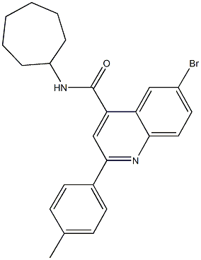 6-bromo-N-cycloheptyl-2-(4-methylphenyl)-4-quinolinecarboxamide 구조식 이미지