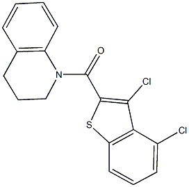 1-[(3,4-dichloro-1-benzothien-2-yl)carbonyl]-1,2,3,4-tetrahydroquinoline 구조식 이미지