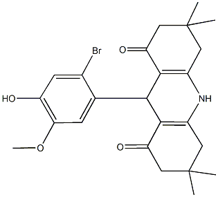 9-(2-bromo-4-hydroxy-5-methoxyphenyl)-3,3,6,6-tetramethyl-3,4,6,7,9,10-hexahydro-1,8(2H,5H)-acridinedione Structure