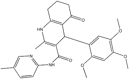2-methyl-N-(5-methylpyridin-2-yl)-5-oxo-4-(2,4,5-trimethoxyphenyl)-1,4,5,6,7,8-hexahydroquinoline-3-carboxamide Structure
