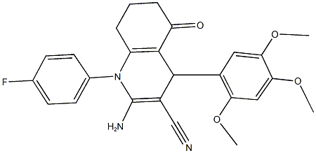 2-amino-1-(4-fluorophenyl)-5-oxo-4-(2,4,5-trimethoxyphenyl)-1,4,5,6,7,8-hexahydro-3-quinolinecarbonitrile 구조식 이미지