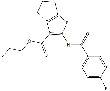 propyl 2-[(4-bromobenzoyl)amino]-5,6-dihydro-4H-cyclopenta[b]thiophene-3-carboxylate Structure