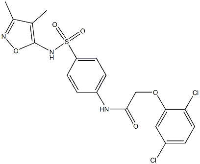 2-(2,5-dichlorophenoxy)-N-(4-{[(3,4-dimethyl-5-isoxazolyl)amino]sulfonyl}phenyl)acetamide 구조식 이미지