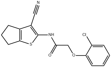 2-(2-chlorophenoxy)-N-(3-cyano-5,6-dihydro-4H-cyclopenta[b]thien-2-yl)acetamide Structure