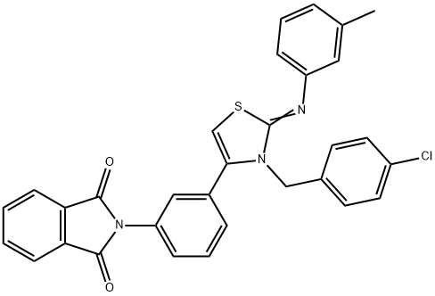 2-(3-{3-(4-chlorobenzyl)-2-[(3-methylphenyl)imino]-2,3-dihydro-1,3-thiazol-4-yl}phenyl)-1H-isoindole-1,3(2H)-dione Structure