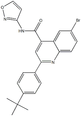 6-bromo-2-(4-tert-butylphenyl)-N-isoxazol-3-ylquinoline-4-carboxamide 구조식 이미지
