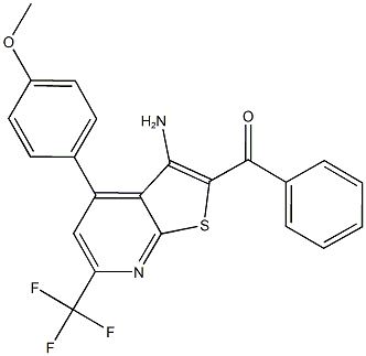 [3-amino-4-(4-methoxyphenyl)-6-(trifluoromethyl)thieno[2,3-b]pyridin-2-yl](phenyl)methanone Structure