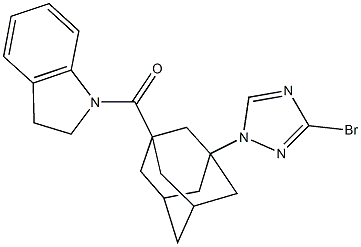 1-{[3-(3-bromo-1H-1,2,4-triazol-1-yl)-1-adamantyl]carbonyl}indoline 구조식 이미지