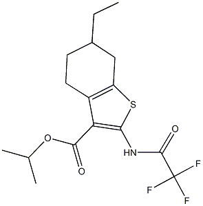isopropyl 6-ethyl-2-[(trifluoroacetyl)amino]-4,5,6,7-tetrahydro-1-benzothiophene-3-carboxylate Structure