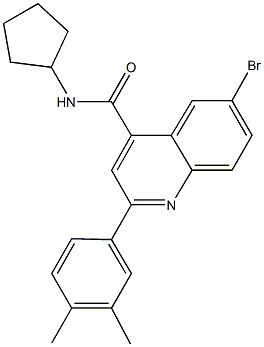 6-bromo-N-cyclopentyl-2-(3,4-dimethylphenyl)quinoline-4-carboxamide Structure